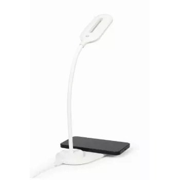 Lampa biurkowa GEMBIRD z ładowarką bezprzewodową, biała