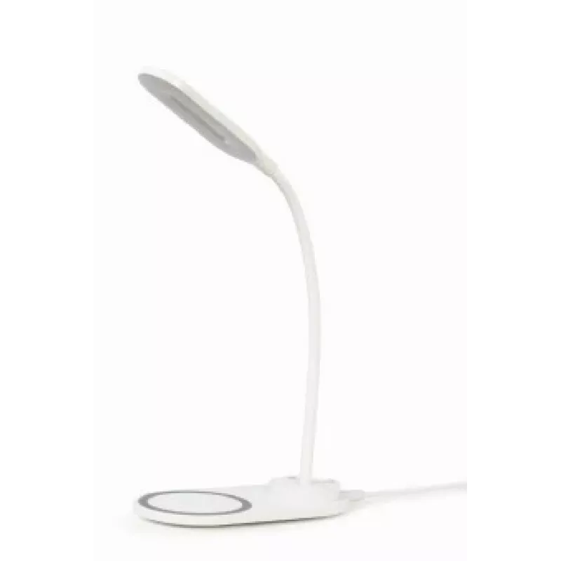 Lampa biurkowa GEMBIRD z ładowarką bezprzewodową, biała
