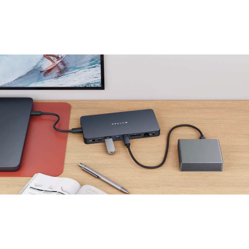 Targus HyperDrive Next Przewodowa stacja dokująca USB 3.2 Gen 2 (3.1 Gen 2) Type-C Niebieski