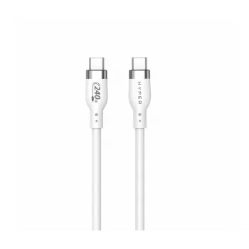 TARGUS Hyper 2m Silikonowy 240W Kabel ładujący USB-C - Biały