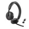 Zestaw słuchawkowy DELL Pro Wireless - WL3024, przewodowy i bezprzewodowy, rozmowy/muzyka, 20 - 20000 Hz, 182 g, słuchawki, czarny