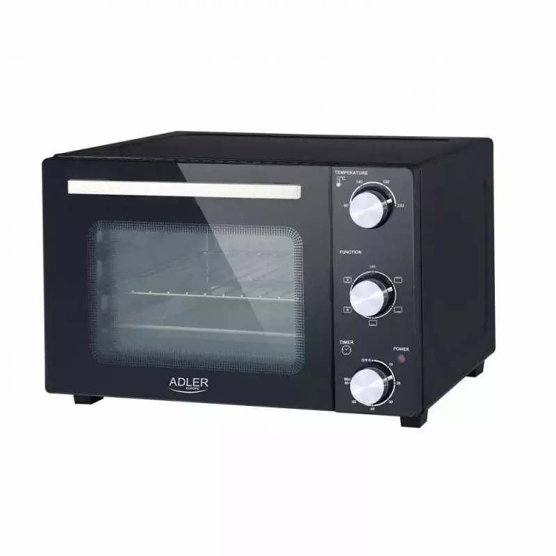Elektryczny piekarnik stołowy Adler AD 6024 — kompaktowa pojemność 22 l, 1300 W, czarny