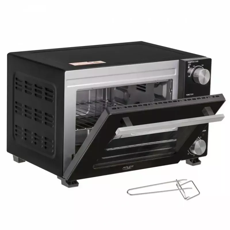 Elektryczny piekarnik stołowy Adler AD 6024 — kompaktowa pojemność 22 l, 1300 W, czarny
