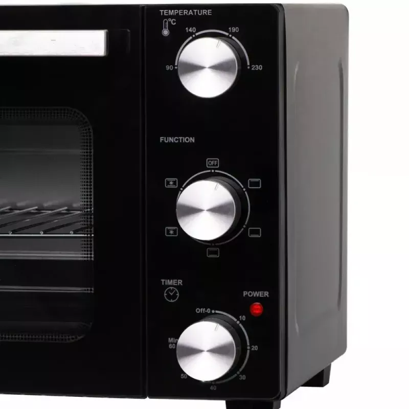 Elektryczny piekarnik stołowy Adler AD 6024 — kompaktowa pojemność 22 l, 1300 W, czarny