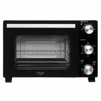 Elektryczny piekarnik stołowy Adler AD 6024 — kompaktowa pojemność 22 l, 1300 W, czarny