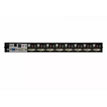 Przełącznik KVM ATEN 8-portowy USB DVI z audio, 2048 x 1536 pikseli, QXGA, 4,53 W, czarny