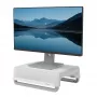 Podstawka pod monitor Fellowes z 3-stopniową regulacją wysokości - Breyta podstawa pod monitor z zarządzaniem kablami - ergonomiczna regulowana podstawka pod monitor do komputerów - maks. waga 15 kg - biała