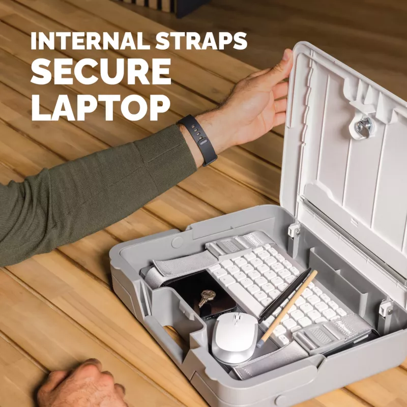 Etui na laptopa Fellowes z wbudowaną podstawką - Breyta Zamykane etui na laptopa do pracy hybrydowej i laptopów do 14 cali/4 kg - Białe