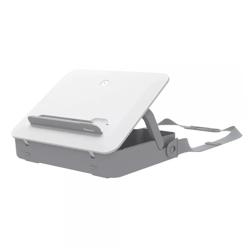 Etui na laptopa Fellowes z wbudowaną podstawką - Breyta Zamykane etui na laptopa do pracy hybrydowej i laptopów do 14 cali/4 kg - Białe