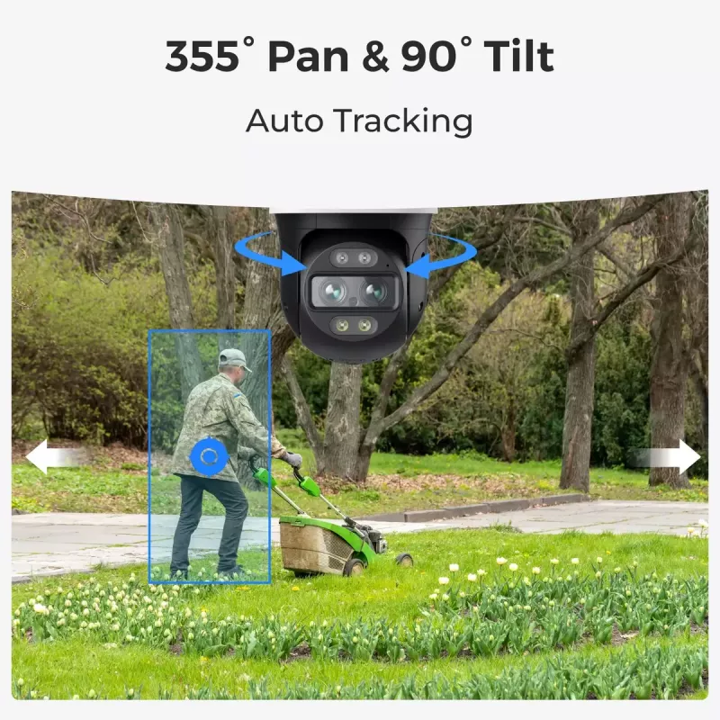 Kamera IP bezpieczeństwa Reolink TrackMix W760 4K, 8 MP, 3840×2160, Wi‑Fi i Ethernet, PTZ (355° obrót, 90° pochylenie), widzenie nocne 30 m, IP65