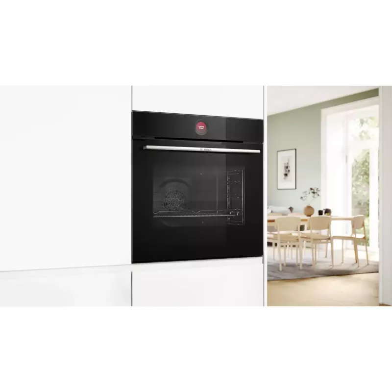 Piekarnik do zabudowy Bosch Serie 8 HBG7721B1 — elektryczny, 71 l, czyszczenie pirolityczne, sterowanie dotykowe, Wi‑Fi, lampa halogenowa, czarny