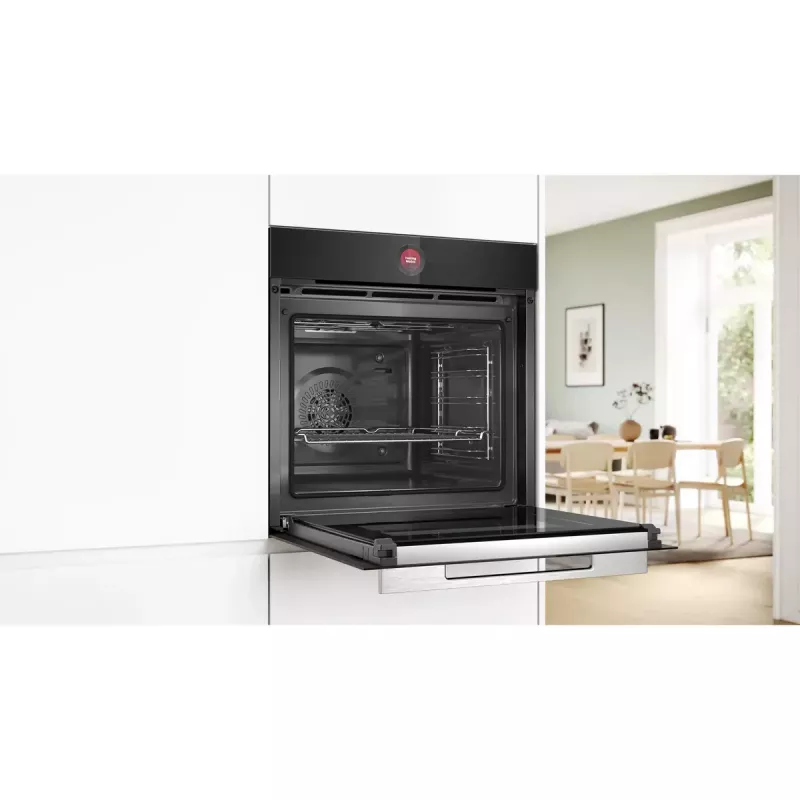 Piekarnik do zabudowy Bosch Serie 8 HBG7721B1 — elektryczny, 71 l, czyszczenie pirolityczne, sterowanie dotykowe, Wi‑Fi, lampa halogenowa, czarny