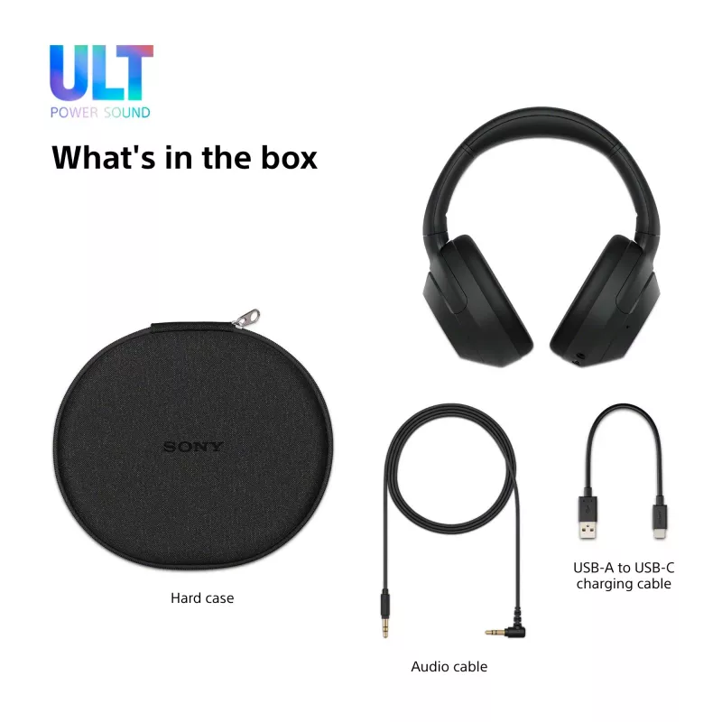 Sony ULT WEAR - Bezprzewodowe słuchawki Bluetooth z ULT POWER SOUND, głębokim basem, redukcją szumów, czystymi połączeniami, do 30h baterii, iOS i Android