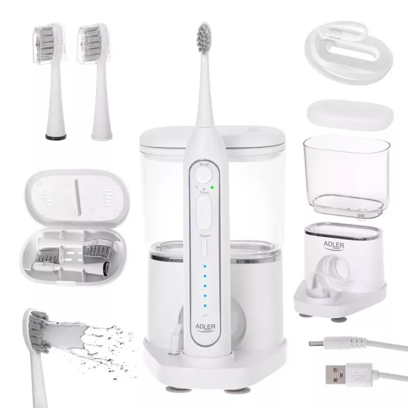 Szczoteczka do zębów Adler 2-w-1 Soniczna do irygacji wodnej AD 2180w