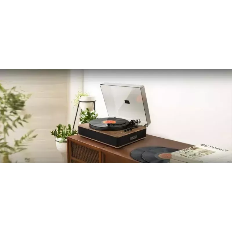 Gramofon audio Muse MT-107 BTO — automatyczny odtwarzacz płyt winylowych z 2 głośnikami, 33/45 RPM, 10 W RMS, gniazdo słuchawkowe 2,5 mm