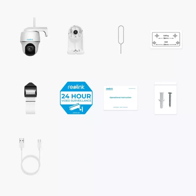 Kamera IP Reolink Argus Series B430 — 5 MP, bezprzewodowa, bateria/słoneczna 6000 mAh, kopułka, wewnątrz/na zewnątrz, PIR, obrót 355°, pochylenie 140°