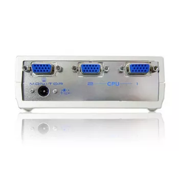 ATEN 2-Portowy przełącznik wideo VGA, VGA, Metal, Plastik, Srebrny, 60 Hz, 10 m, 640 x 480 (VGA), 800 x 600 (SVGA), 1024 x 768 (XGA), 1600 x 1200 (UXGA), 1920 x 1440