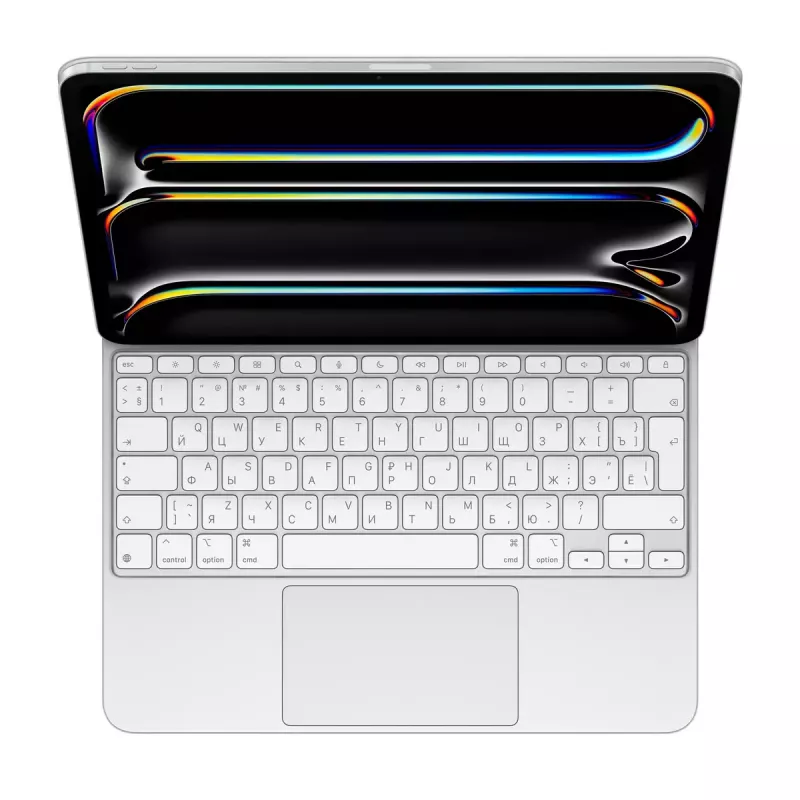 Apple Magic klawiatura dla iPad Pro 13-calowy M4 rosyjski biały bezprzewodowy QWERTY gładzik