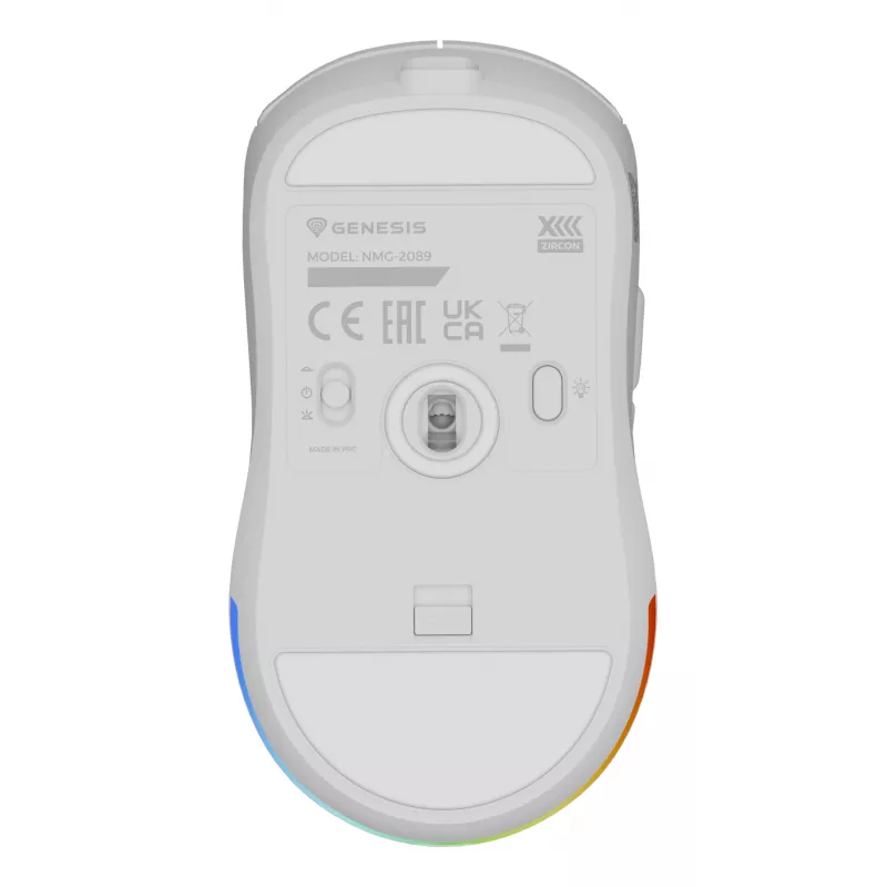 Mysz gamingowa GENESIS Zircon XIII, ambidekstralna, RF Wireless + USB Type-C, optyczna, 26000 DPI