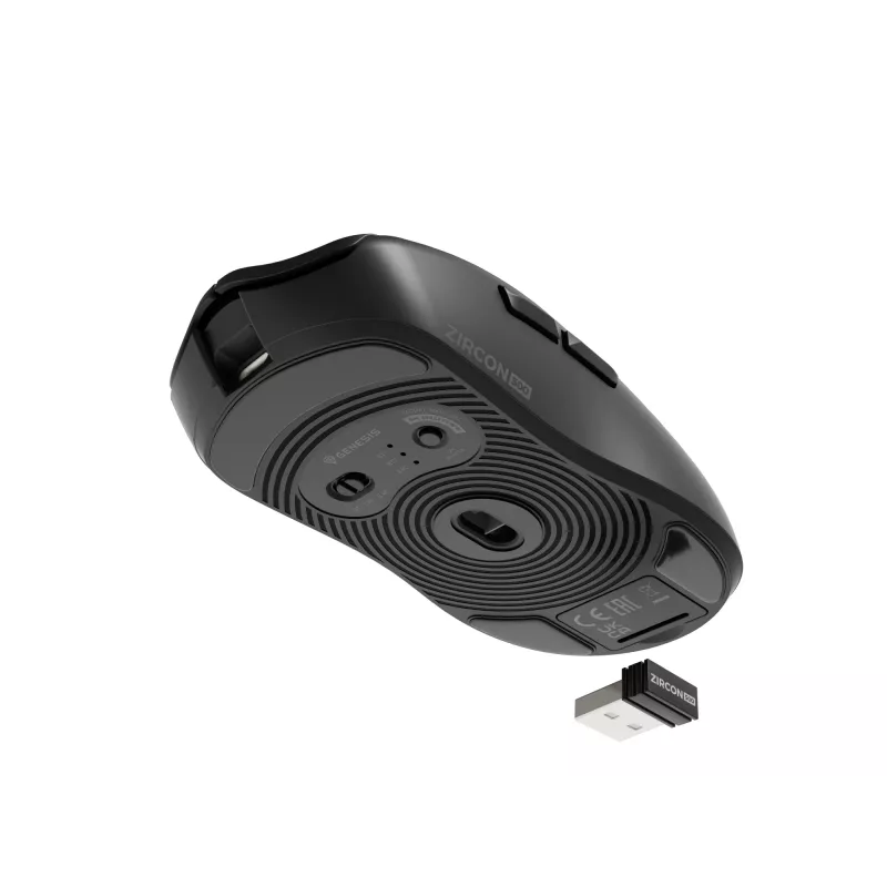 Mysz gamingowa GENESIS Zircon 500, praworęczna, RF Wireless + Bluetooth + USB Type-C, optyczna, 10000 DPI