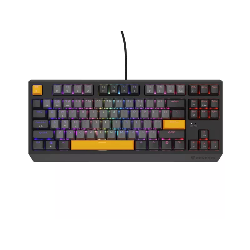 Klawiatura gamingowa GENESIS Thor 230 TKL USB + RF Wireless + Bluetooth QWERTY Czarny, Szary, Pomarańczowy