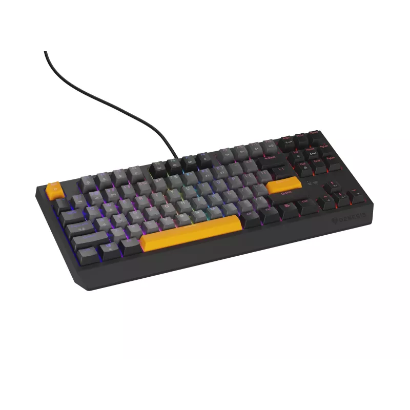 Klawiatura gamingowa GENESIS Thor 230 TKL USB + RF Wireless + Bluetooth QWERTY Czarny, Szary, Pomarańczowy