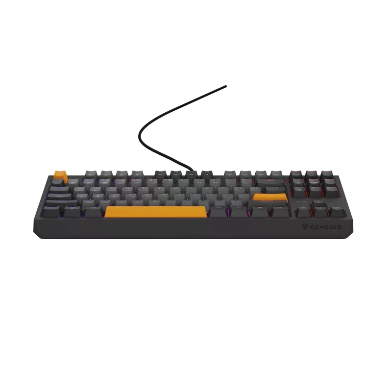 Klawiatura gamingowa GENESIS Thor 230 TKL USB + RF Wireless + Bluetooth QWERTY Czarny, Szary, Pomarańczowy