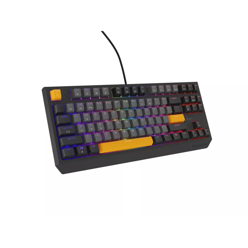 Klawiatura gamingowa GENESIS Thor 230 TKL USB + RF Wireless + Bluetooth QWERTY Czarny, Szary, Pomarańczowy
