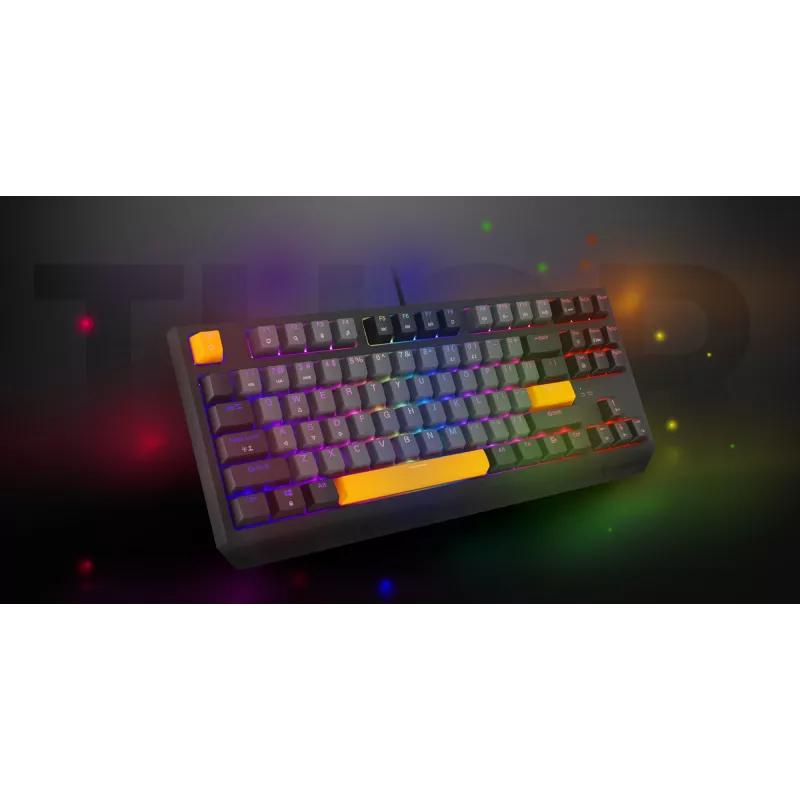 Klawiatura gamingowa GENESIS Thor 230 TKL USB + RF Wireless + Bluetooth QWERTY Czarny, Szary, Pomarańczowy