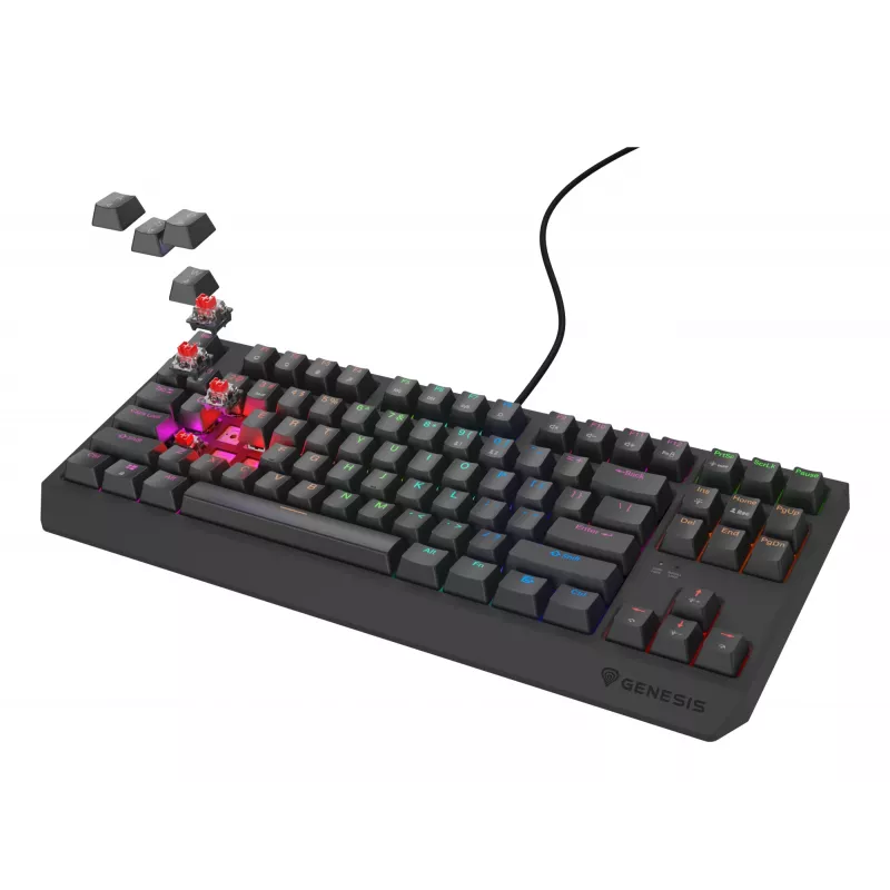 GENESIS Thor 230 TKL Lite klawiatura Gaming USB QWERTY Angielski Czarny