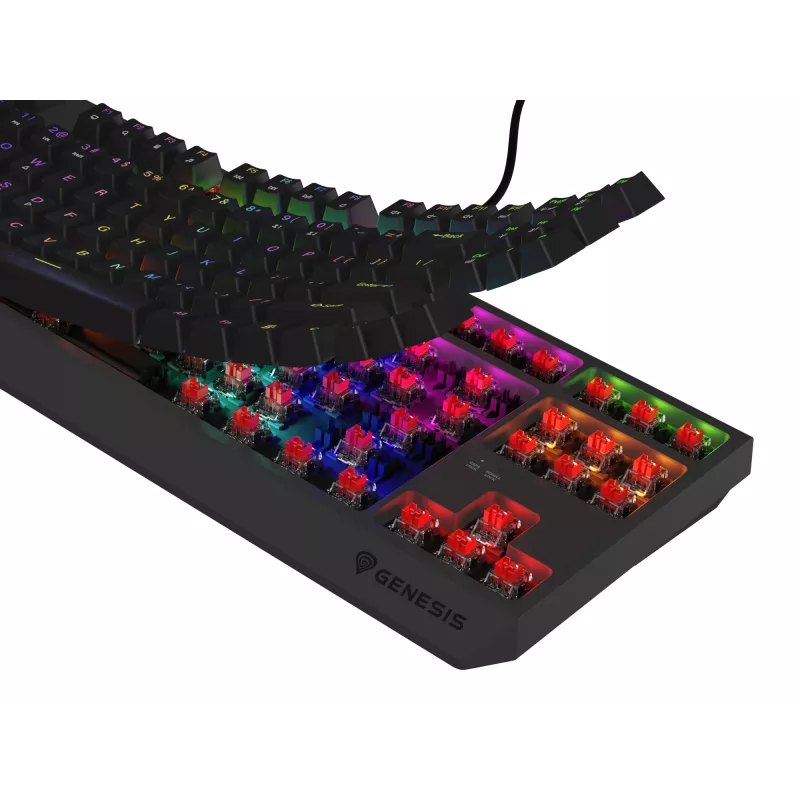 GENESIS Thor 230 TKL Lite klawiatura Gaming USB QWERTY Angielski Czarny