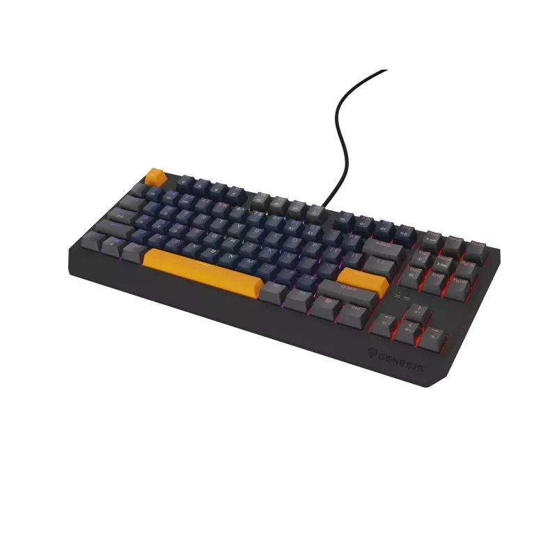 Klawiatura gamingowa GENESIS THOR 230 TKL USB + RF Wireless + Bluetooth QWERTY Czarny, Niebieski, Szary, Pomarańczowy