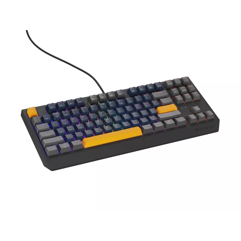 Klawiatura gamingowa GENESIS THOR 230 TKL USB + RF Wireless + Bluetooth QWERTY Czarny, Niebieski, Szary, Pomarańczowy