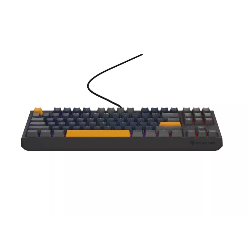 Klawiatura gamingowa GENESIS THOR 230 TKL USB + RF Wireless + Bluetooth QWERTY Czarny, Niebieski, Szary, Pomarańczowy