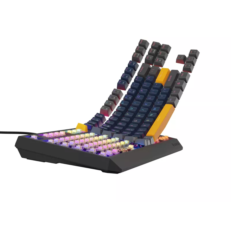 Klawiatura gamingowa GENESIS THOR 230 TKL USB + RF Wireless + Bluetooth QWERTY Czarny, Niebieski, Szary, Pomarańczowy