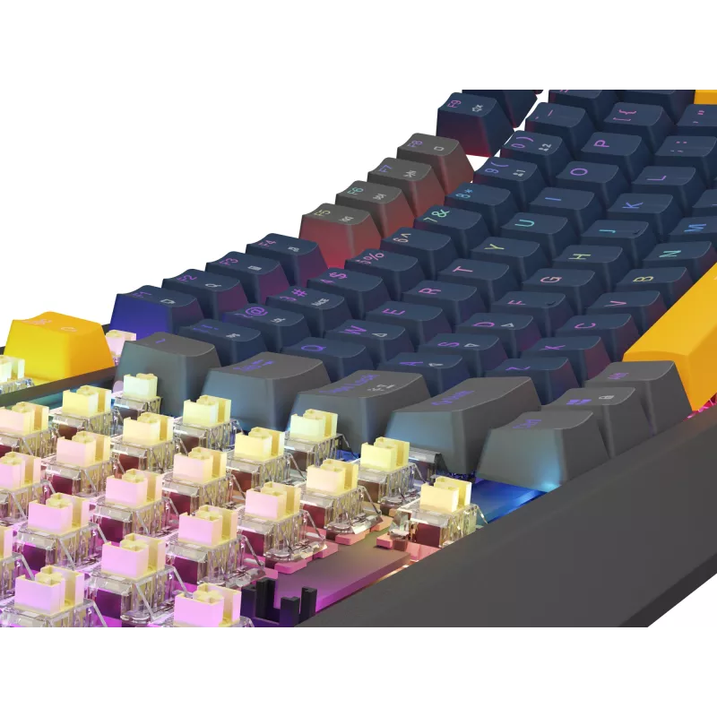 Klawiatura gamingowa GENESIS THOR 230 TKL USB + RF Wireless + Bluetooth QWERTY Czarny, Niebieski, Szary, Pomarańczowy