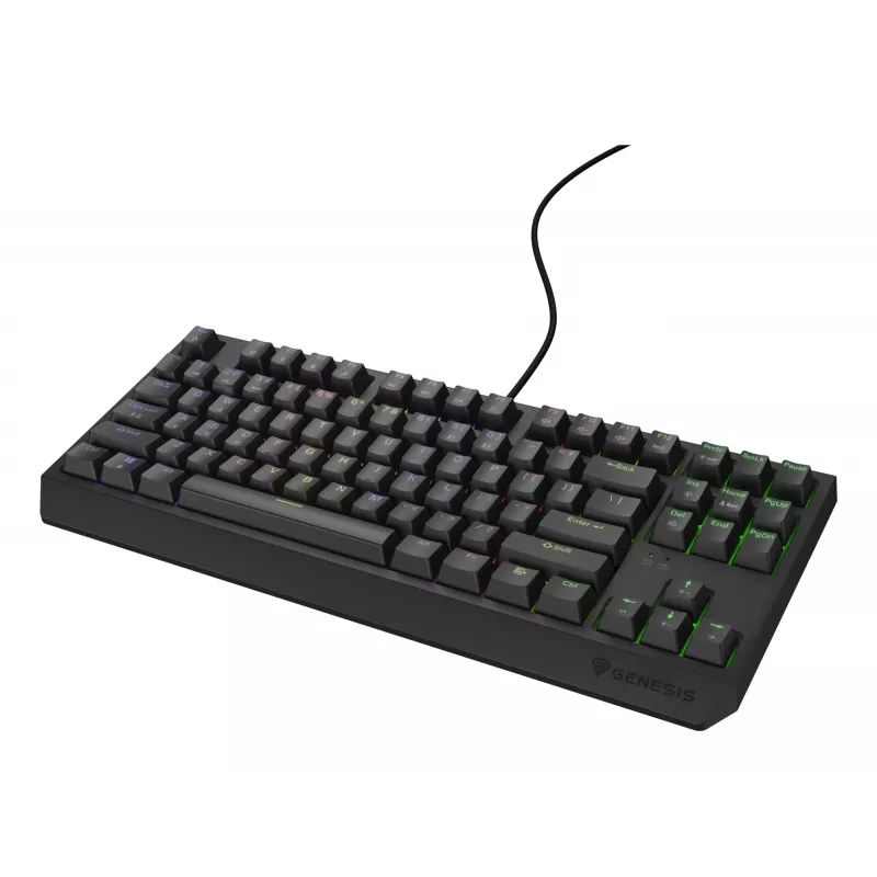 Mechaniczna klawiatura gamingowa Genesis Thor 230 TKL — Tenkeyless, US QWERTY, przełączniki Outemu Brown, RGB, 1000 Hz, USB