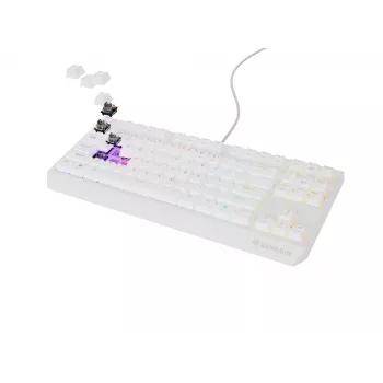 Klawiatura gamingowa GENESIS Thor 230 TKL USB + RF Wireless + Bluetooth QWERTY Biała
