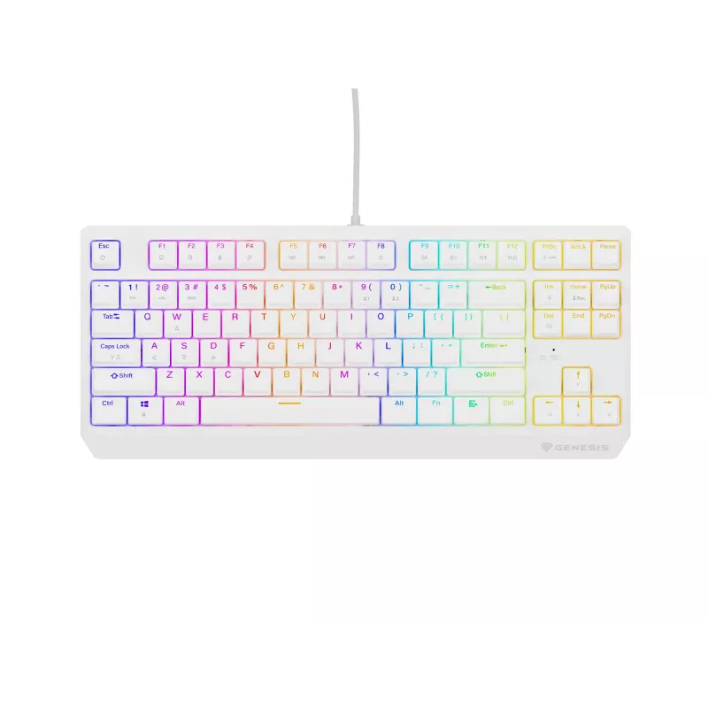 Klawiatura gamingowa GENESIS Thor 230 TKL USB + RF Wireless + Bluetooth QWERTY Biała