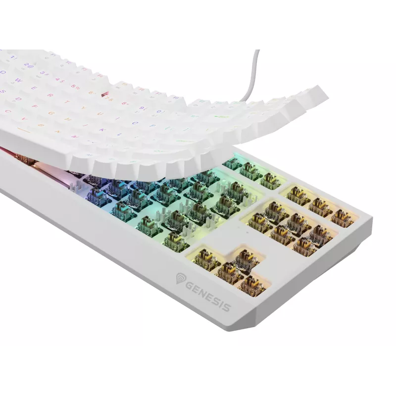 Klawiatura gamingowa GENESIS Thor 230 TKL USB + RF Wireless + Bluetooth QWERTY Biała