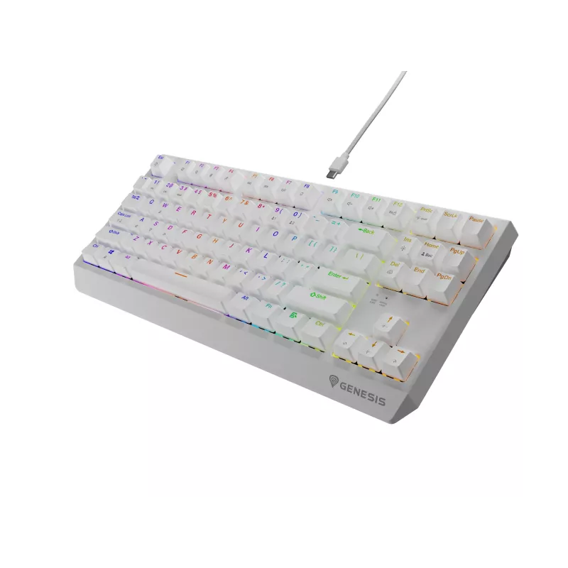 Klawiatura gamingowa GENESIS Thor 230 TKL USB + RF Wireless + Bluetooth QWERTY Biała