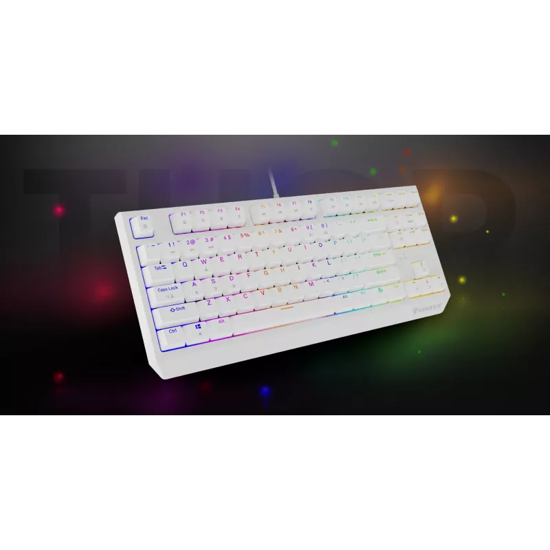 Klawiatura gamingowa GENESIS Thor 230 TKL USB + RF Wireless + Bluetooth QWERTY Biała