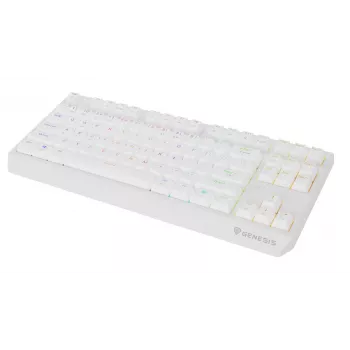 Bezprzewodowa klawiatura gamingowa GENESIS Thor 230 TKL — USB, RF Wireless, Bluetooth, QWERTY, Biała