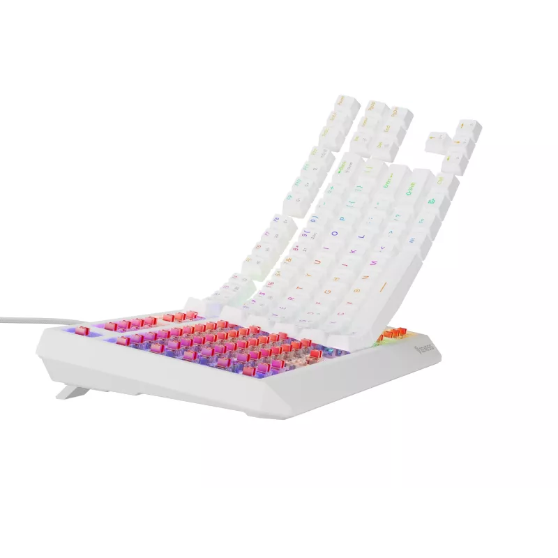 Bezprzewodowa klawiatura gamingowa GENESIS Thor 230 TKL — USB, RF Wireless, Bluetooth, QWERTY, Biała