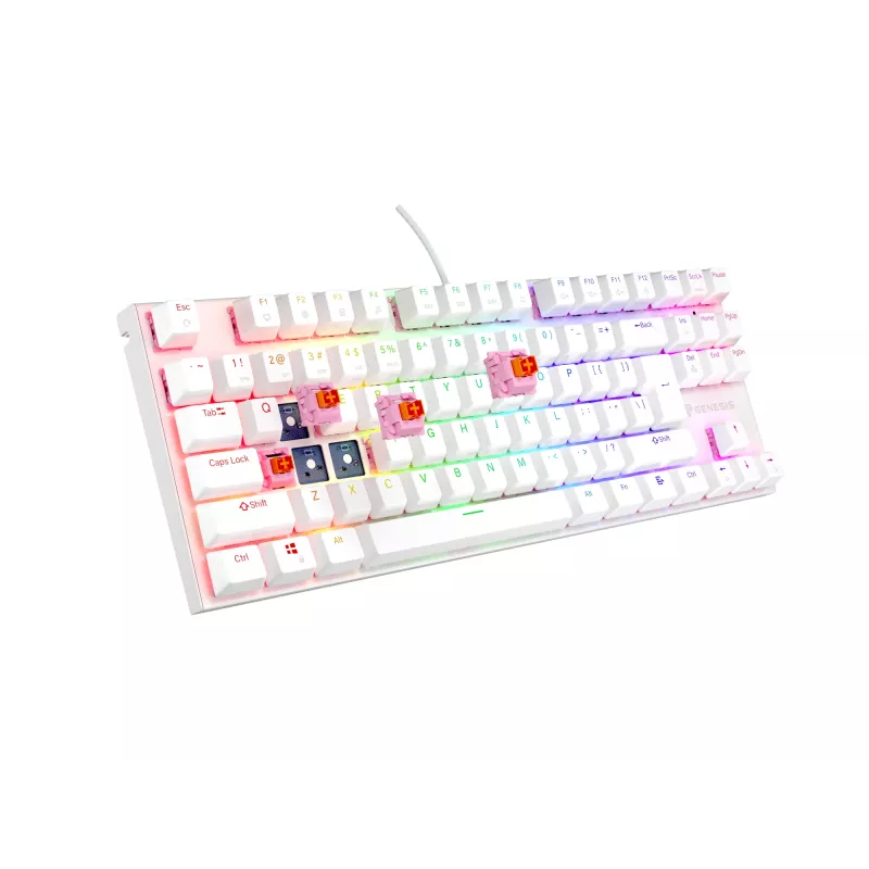 Klawiatura gamingowa GENESIS Thor 303 TKL USB QWERTY US International Biała