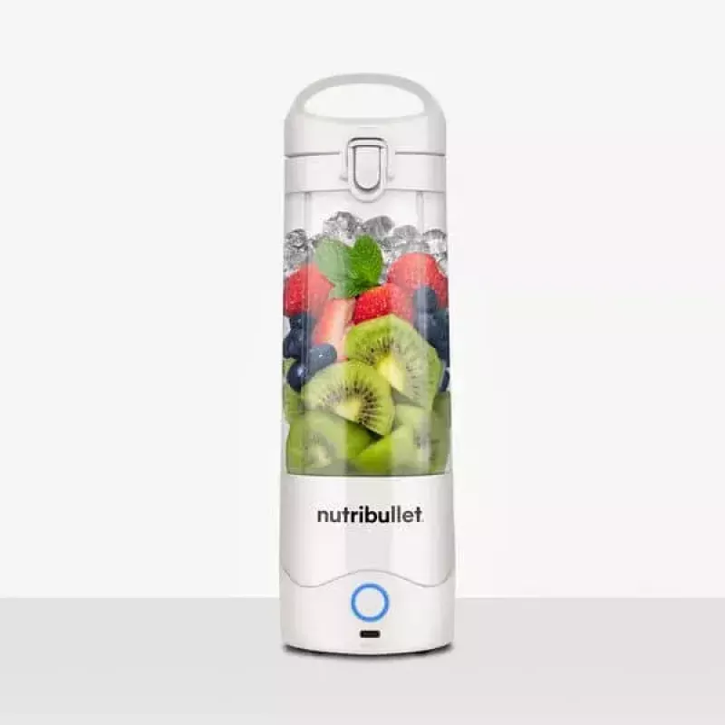 Blender sportowy NUTRIBULLET Portable 0,475 l biały z pojemnikiem Tritan i ostrzami ze stali nierdzewnej, zasilany bateriami