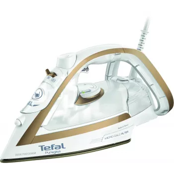 Żelazko suche i parowe Tefal Puregliss FV8042 ze stopą Durilium AirGlide Autoclean, 3000 W, brązowo-białe