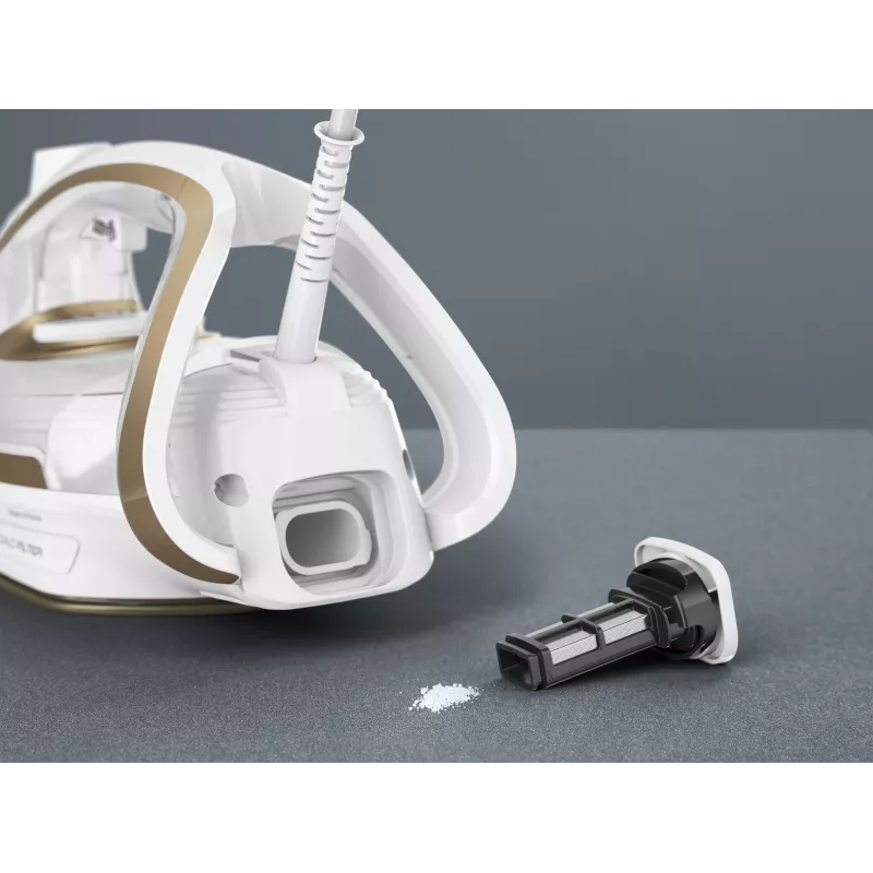 Żelazko suche i parowe Tefal Puregliss FV8042 ze stopą Durilium AirGlide Autoclean, 3000 W, brązowo-białe