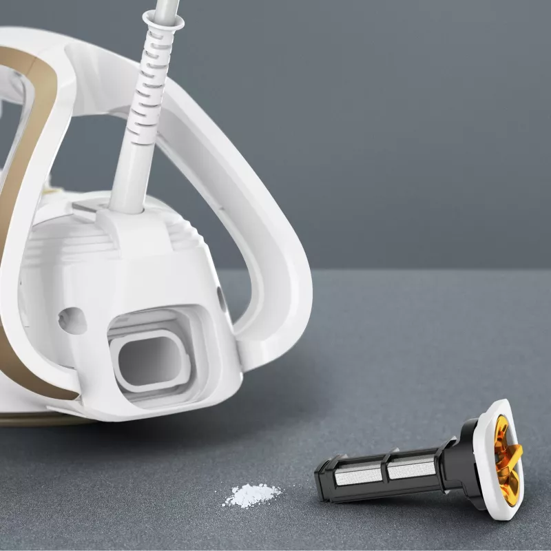 Żelazko suche i parowe Tefal Puregliss FV8042 ze stopą Durilium AirGlide Autoclean, 3000 W, brązowo-białe