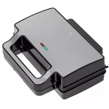 Opiekacz do kanapek Adler AD 3073 — 2 kanapki, 1400 W, srebrny/czarny, zdejmowane płyty, przechowywanie pionowe